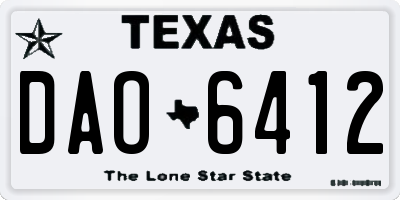 TX license plate DAO6412