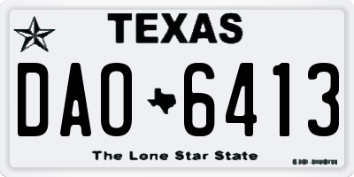 TX license plate DAO6413