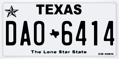 TX license plate DAO6414