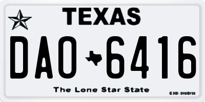 TX license plate DAO6416