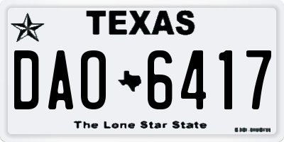 TX license plate DAO6417