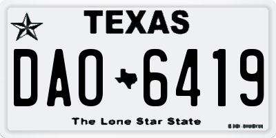 TX license plate DAO6419