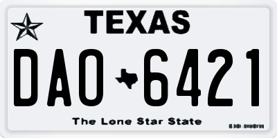 TX license plate DAO6421