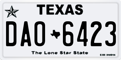 TX license plate DAO6423