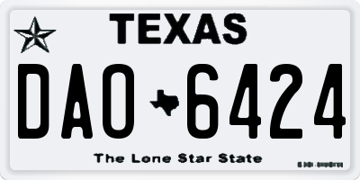 TX license plate DAO6424
