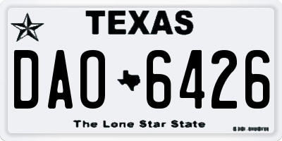 TX license plate DAO6426