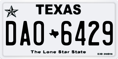 TX license plate DAO6429