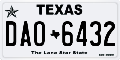TX license plate DAO6432