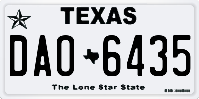 TX license plate DAO6435