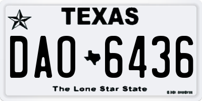 TX license plate DAO6436