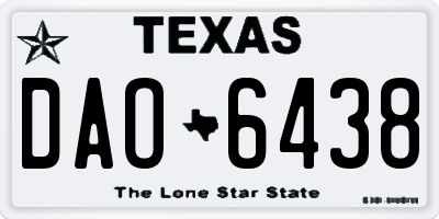 TX license plate DAO6438