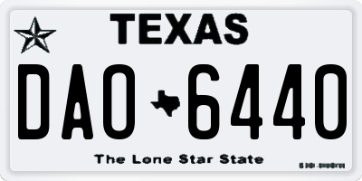 TX license plate DAO6440