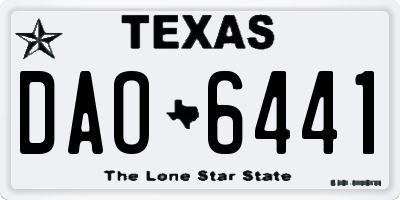 TX license plate DAO6441
