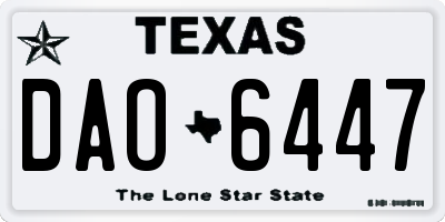 TX license plate DAO6447