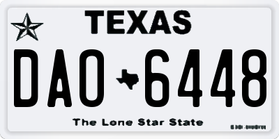 TX license plate DAO6448