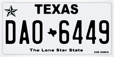 TX license plate DAO6449