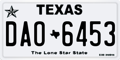 TX license plate DAO6453