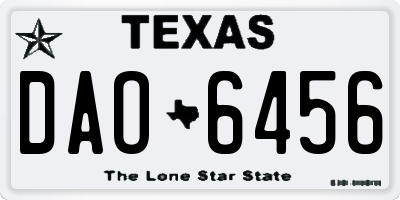 TX license plate DAO6456
