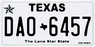 TX license plate DAO6457