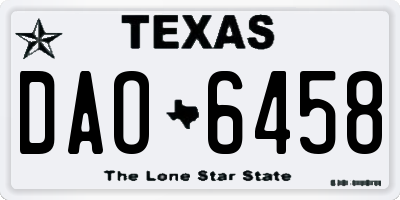 TX license plate DAO6458