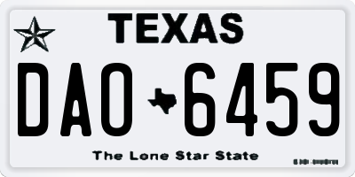 TX license plate DAO6459