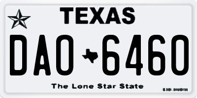 TX license plate DAO6460
