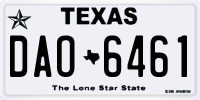TX license plate DAO6461