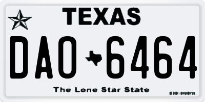 TX license plate DAO6464
