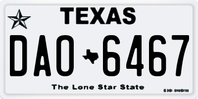 TX license plate DAO6467