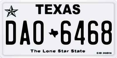 TX license plate DAO6468