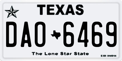 TX license plate DAO6469