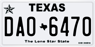 TX license plate DAO6470