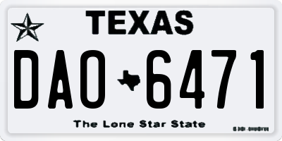 TX license plate DAO6471