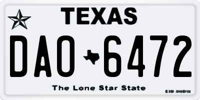 TX license plate DAO6472
