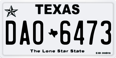 TX license plate DAO6473