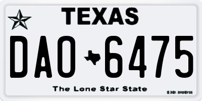 TX license plate DAO6475