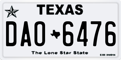 TX license plate DAO6476