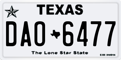 TX license plate DAO6477