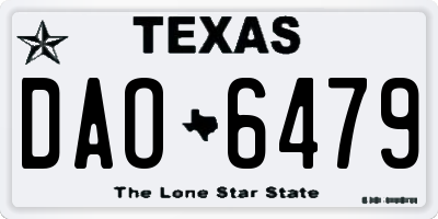TX license plate DAO6479