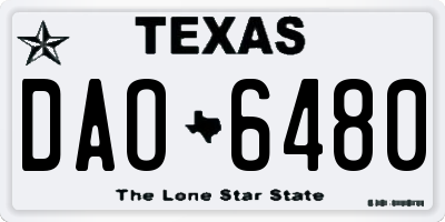 TX license plate DAO6480