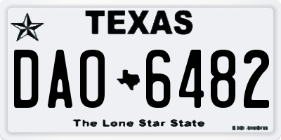 TX license plate DAO6482