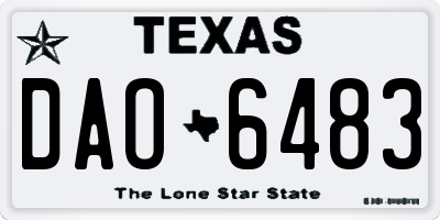 TX license plate DAO6483