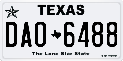 TX license plate DAO6488