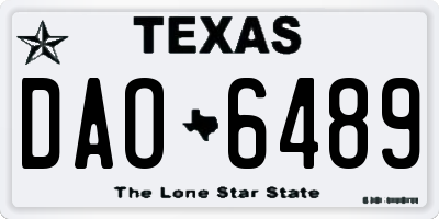 TX license plate DAO6489