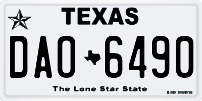 TX license plate DAO6490