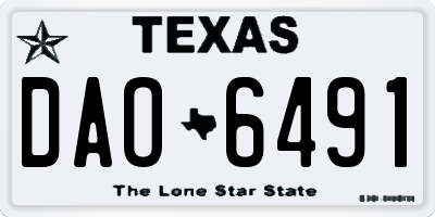 TX license plate DAO6491