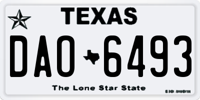 TX license plate DAO6493