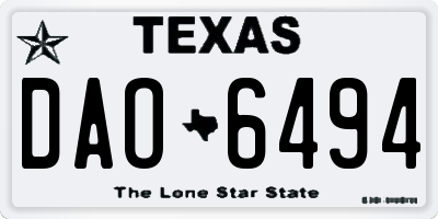 TX license plate DAO6494