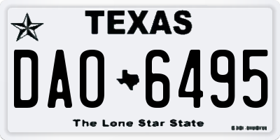 TX license plate DAO6495