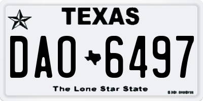TX license plate DAO6497